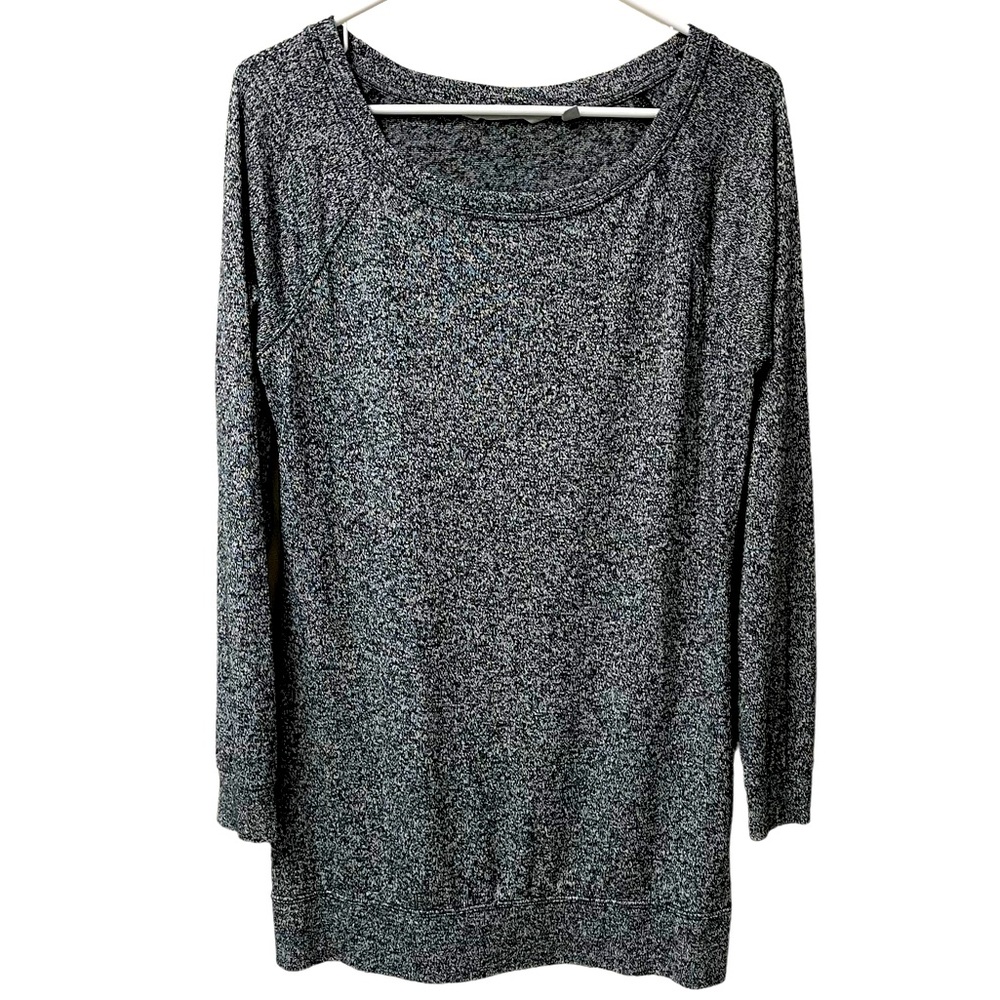 Athleta Gray Marled Soft Long Sleeve Scoop Neck Gym Toga Athletic Top Size S EUC